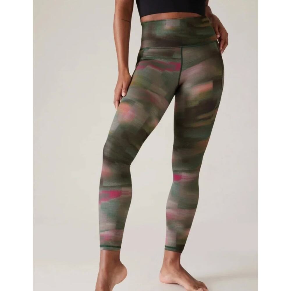 ATHLETA Salutation Stash Printed Leggings in Tatlow Abstract Green Size Large